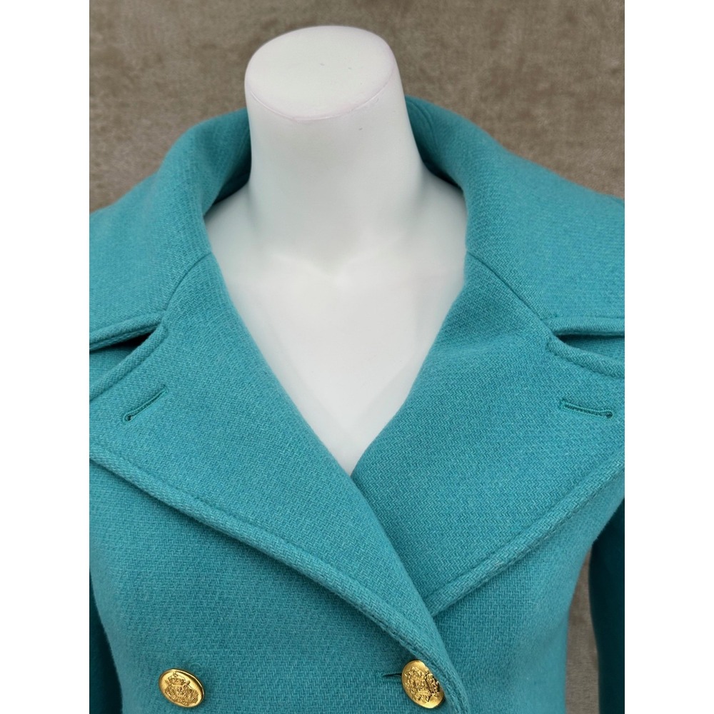 J Crew Coat Womens 2 Blue Stadium Cloth Nello Gori Peacoat Academia Italian Wool - Picture 4 of 16